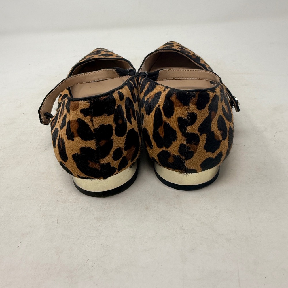 Essex Lane Leopard Print Calf Hair Mary Jane Point Toe Flats Gold Heel Size 6.5 - Picture 8 of 12